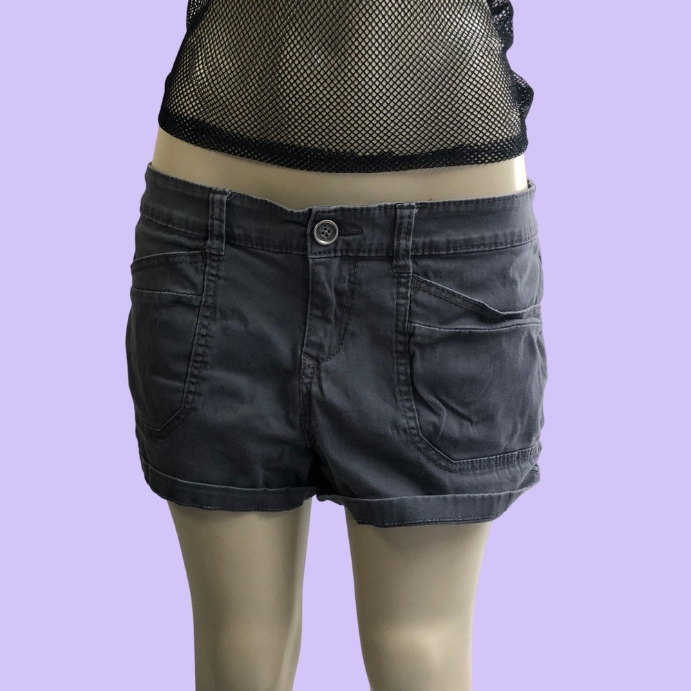 Vintage Y2K Unionbay Charcoal Grey Low Rise Utility Cargo Shorts Womens Large